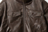 Brick Shade Faux Leather Jacket 233426801