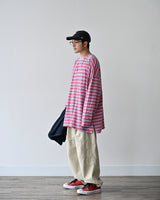 BHNY LOOSE FIT SLIT STRIPED LONG SLEEVE T-SHIRT