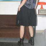 FAITH FADE Noir - Basic Wide Bermuda Pants