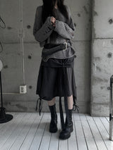 layered check wrap skirt (2color)