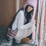 hippie button cross bag pink
