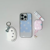 [MADE] [+MagSafe] BERRY DOT PHONE CASE BLUE (glass silver bumper)