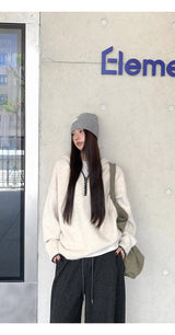 Niche Wide Hooded Wool Zip-Up Knitwear