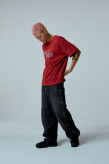 EEERRR Distorted logo over-crop fit T-shirt (Wine)