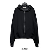 Henne warmer layered two way hoodie zip-up