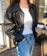 Easy leather blouson - jp