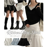 lintel ribbon flared mini skirt
