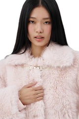 Holiday blanket fur jacket, Pink