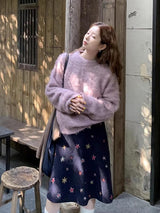 Lavender Round Mohair Angora Knit