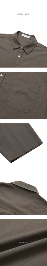 [SET UP가능] Washed cotton half shirts(6color)