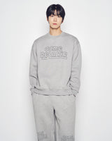 25FW シンプルボーダーラインナッピングスウェットシャツ メランジ