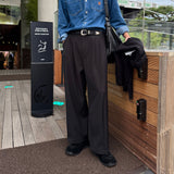 LMN Rennes pintuck snap wide slacks (2 colors)