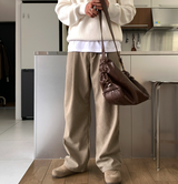 ヨギス ワイドフィット シングルタック コーデュロイパンツ