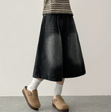 Meli Pintuck Denim Bermuda Shorts [Short & Long Selection*]
