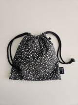 terazzo flat string pouch bag - black L
