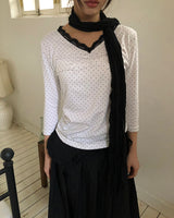 Herang Dot Lace 7-Sleeve T-Shirt