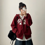 Eaton high-quality patch embroidered solid hooded zip-up