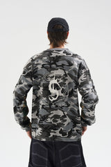 Yin Yang Camo Print Long Sleeve Tee