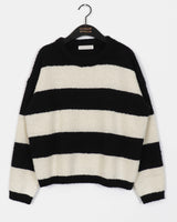Crying  Buckle Stripe Round Knitwear