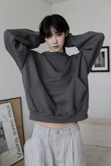 High-neck cut-off hood zip-up