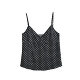 Celi Lace Trim Dot Top