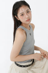 ALL-DAY SLEEVELESS TOP_MELANGE GRAY