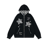 Check Star Patch Hoodie Zip-Up 233012419