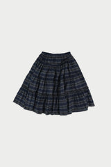 Witty frill skirt_check blue