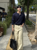 Deli henry-neck long sleeve t-shirt