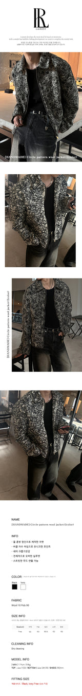 [HANDMADE] Circle pattern wool jacket(2color)