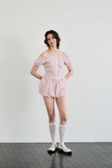 MINI HEART BALLOON SKIRT PANTS / WHITE