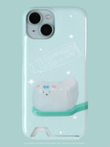 ✧ グロッシーカードスマホケース ✧ パピートゥースブラシ