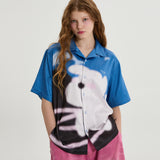 Puppydolphin illustration half sleeve shirt