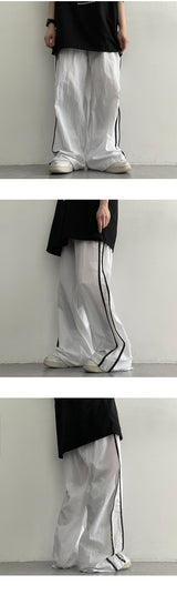 Largan banding two-line nylon pants