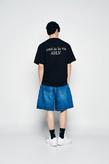 25SS WIDE BASIC DENIM SHORT PANTS BLUE