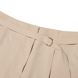 COLLECTION BELT POINT TWO TUCK PANTS [BEIGE]
