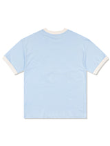 UNISEX オーバーフィットパピーサーフィンリンガーショートスリーブT　ライトブルー (FCE2TS401M)