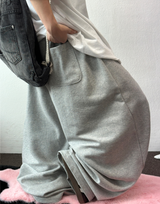 10000 SOLD OUT 🤍 FLUFF🤍 KOREAN / S-XL 🤍 BASIC BALLOON JOGGER WIDE LONG PANTS 🤍🩶 - 2 COLORS