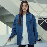 Washed Flap Denim Shirt_Blue