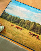 Peaceful Horses, landscape rug 100x150