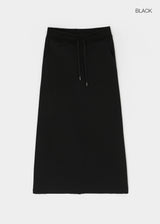 [B-BASIC] Mid-Sweat Low-Waist Elastic Long Skirt