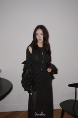クックテールシフォンシースルーロングスカート