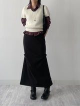 [FW/Hidden Banding] Shirring Mermaid Long Skirt