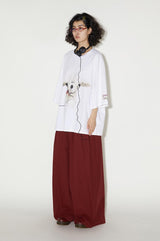 ゆったりとした通気性の良いサマーゆったりサイズ半袖白Tシャツ