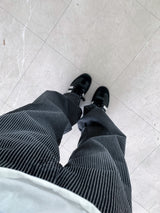 BLACK STRIPE WASHING DENIM PANTS