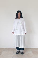 WIDE CUFFS COTTON PANTS (BLUE)