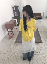 Sayano Lettering Over Fit Color Short Sleeve Tee