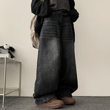 Nenti Bag Printed Washing Wide Denim Pants
