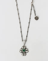 Green leaf clover necklace (925 silver)