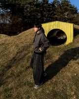 Urban crop high-neck fleece hoodie